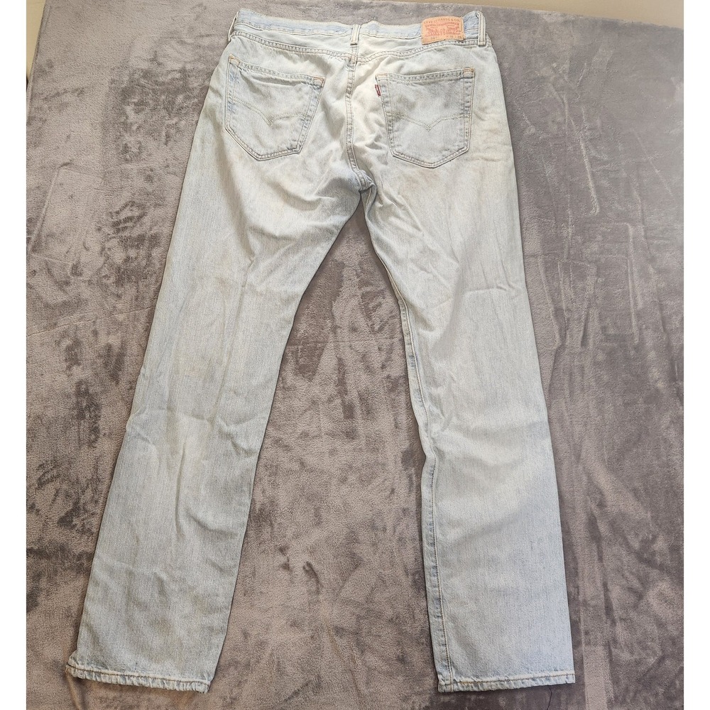Levis 501 Jeans Mens 36x34Blue Button Fly Original Straight Light Waah Denim VTG